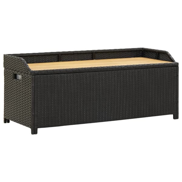 vidaXL havebænk med opbevaring 120 cm polyrattan sort -  Havebænke