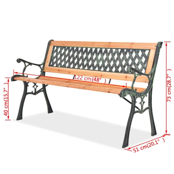 vidaXL havebænk 122 cm træ -  Havebænke