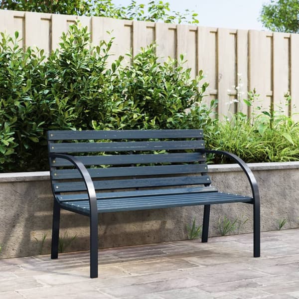vidaXL Trädgårdsbänk 120 cm grå trä -  Trädgårdsbänkar