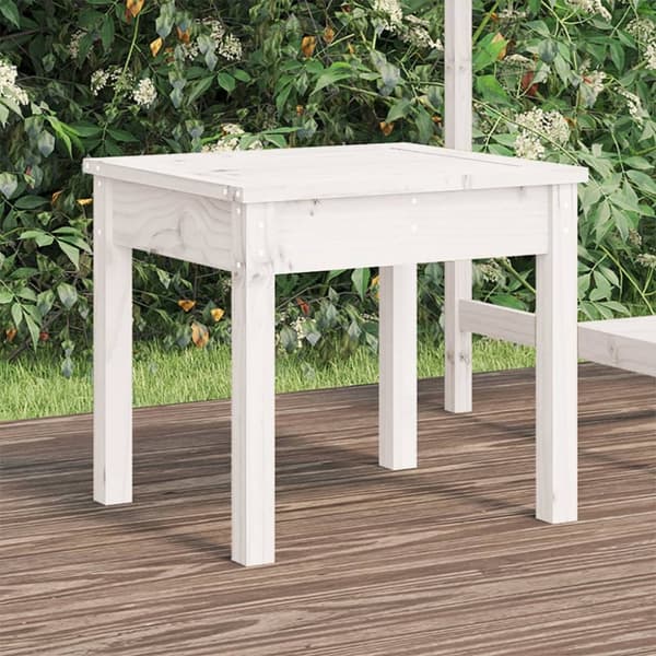 vidaXL havebænk 50x44x45 cm massivt fyrretræ hvid -  Havebænke
