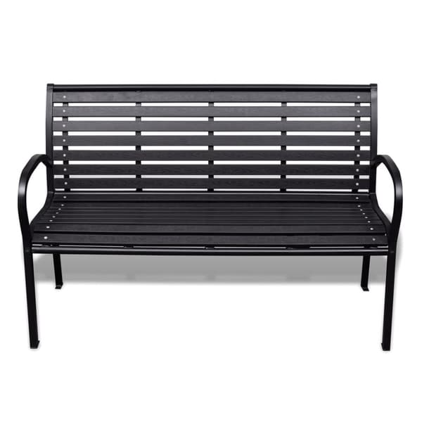 vidaXL havebænk 125 cm stål og WPC sort -  Havebænke