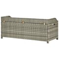 Miniatyrbillede 6 af 9: vidaXL havebænk med opbevaring 120 cm polyrattan grå -  Havebænke