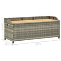 Miniatyrbillede 9 af 9: vidaXL havebænk med opbevaring 120 cm polyrattan grå -  Havebænke