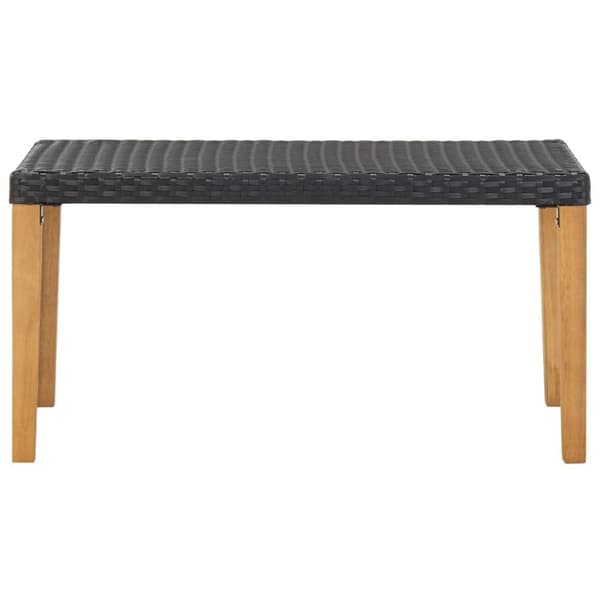 vidaXL havebænk 120 cm polyrattan og massivt akacietræ sort -  Havebænke