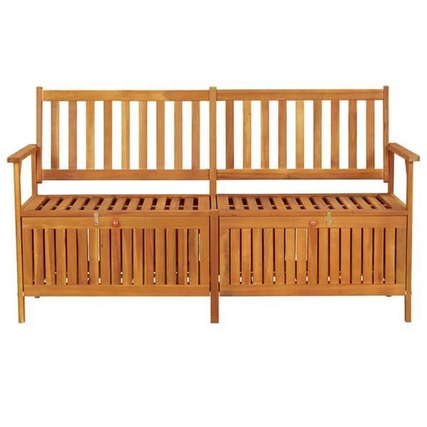 vidaXL Säilytyspenkki 148 cm täysi akaasiapuu -  Puutarhapenkit