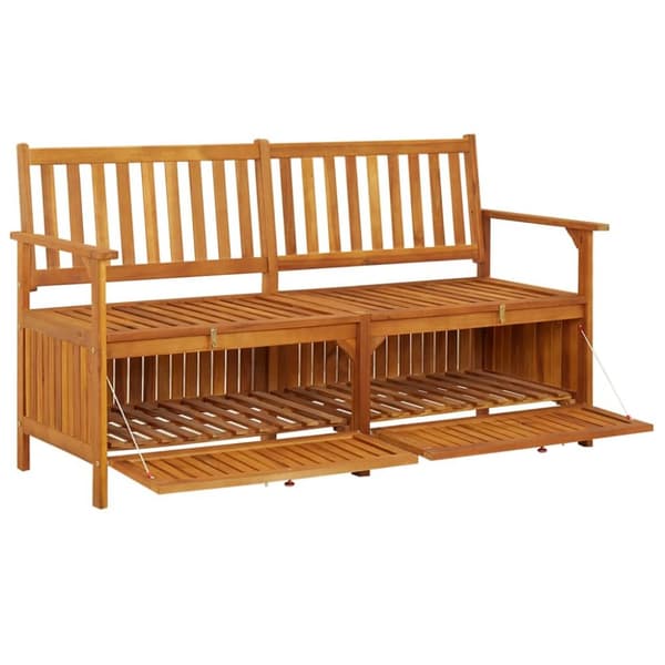 vidaXL Säilytyspenkki 148 cm täysi akaasiapuu -  Puutarhapenkit