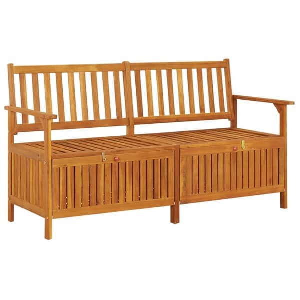 vidaXL Säilytyspenkki 148 cm täysi akaasiapuu -  Puutarhapenkit