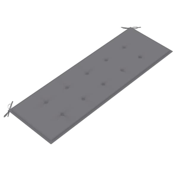 vidaXL Bataviabänk med grå dyna 150 cm massiv teak -  Trädgårdsbänkar