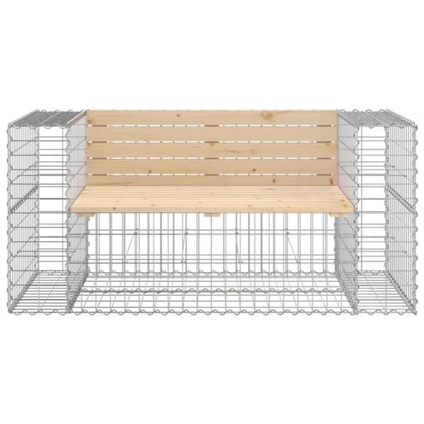 vidaXL Trädgårdsbänk gabion-design 143x71x65,5 cm massiv furu -  Trädgårdsbänkar