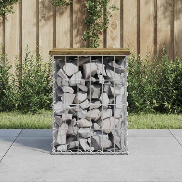 vidaXL havebænk med gabiondesign 33x31x42 cm imprægneret fyrretræ -  Havebænke