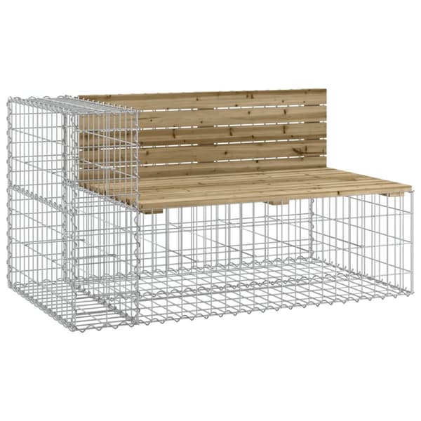 vidaXL Trädgårdsbänk gabiondesign 244x71x65,5 cm impregnerad furu -  Trädgårdsbänkar