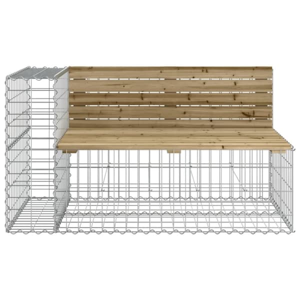 vidaXL Trädgårdsbänk gabiondesign 244x71x65,5 cm impregnerad furu -  Trädgårdsbänkar