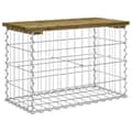 Miniatyrbild 6 av 9: vidaXL Trädgårdsbänk gabion-design 63x31,5x42 cm impregnerad furu -  Trädgårdsbänkar