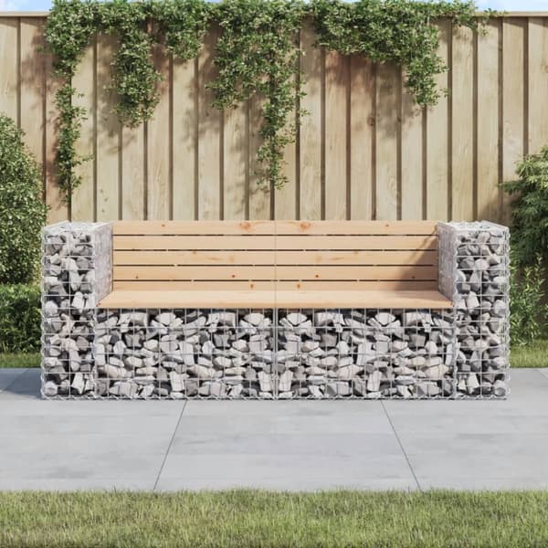 vidaXL Puutarhapenkki kivikori tyyli 184x71x65,5 cm täysi mänty -  Puutarhapenkit