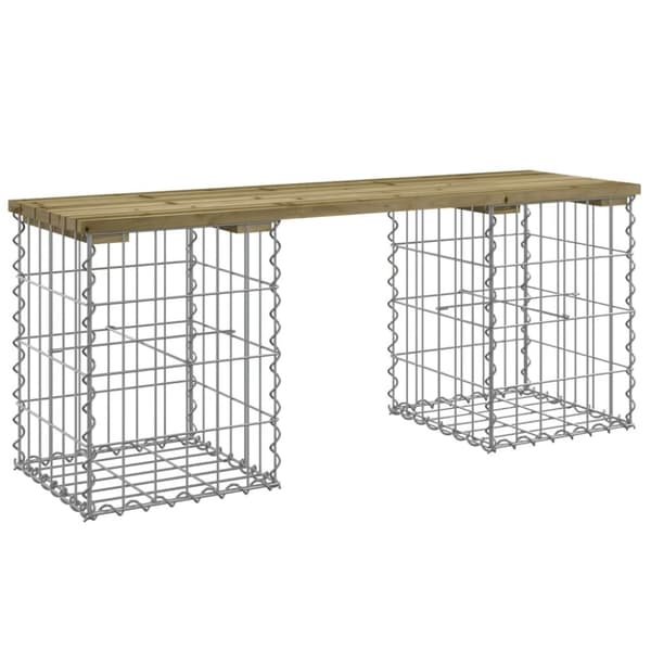 vidaXL havebænk med gabiondesign 103x31x42 cm imprægneret fyrretræ -  Havebænke