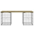 Miniatyrbillede 6 af 9: vidaXL havebænk med gabiondesign 103x31x42 cm imprægneret fyrretræ -  Havebænke