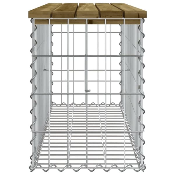 vidaXL Trädgårdsbänk gabion-design 103x31,5x42 cm impregnerad furu -  Trädgårdsbänkar
