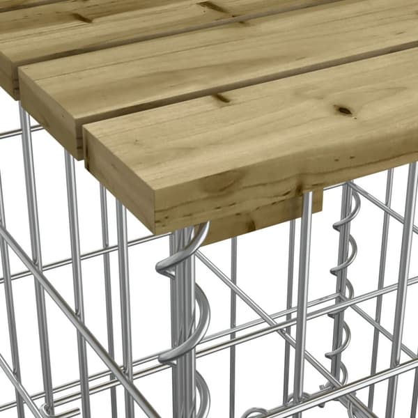 vidaXL Trädgårdsbänk gabion-design 103x31,5x42 cm impregnerad furu -  Trädgårdsbänkar