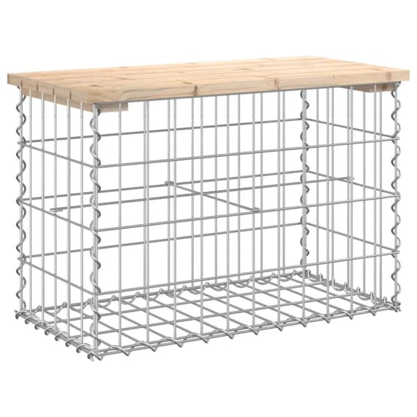 vidaXL havebænk med gabiondesign 63x31,5x42 cm massivt fyrretræ -  Havebænke