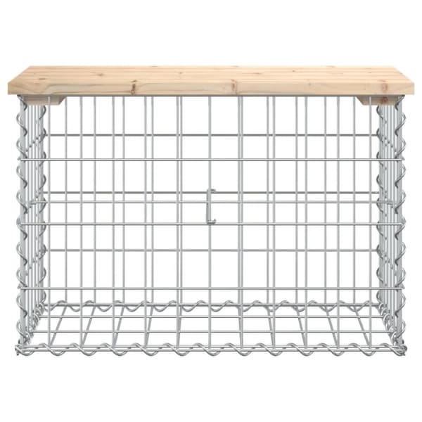 vidaXL havebænk med gabiondesign 63x31,5x42 cm massivt fyrretræ -  Havebænke