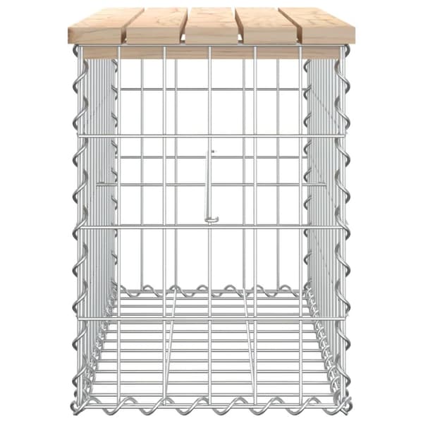 vidaXL havebænk med gabiondesign 63x31,5x42 cm massivt fyrretræ -  Havebænke