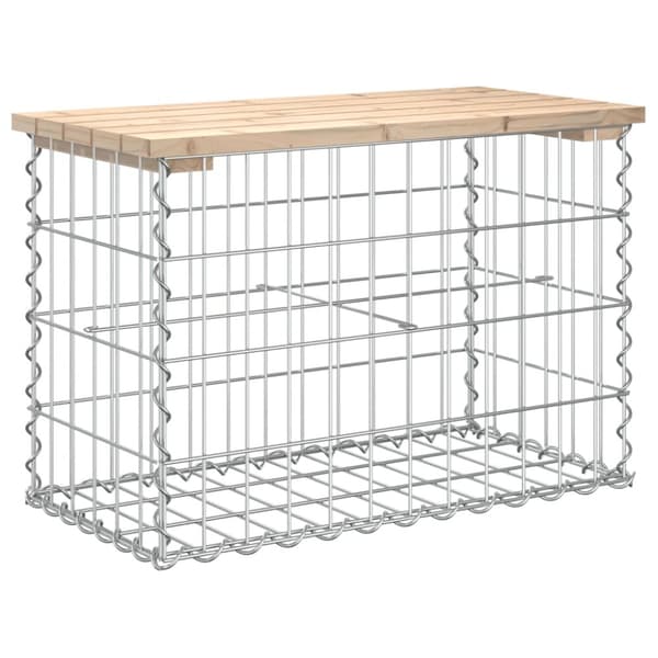 vidaXL havebænk med gabiondesign 63x31,5x42 cm massivt fyrretræ -  Havebænke