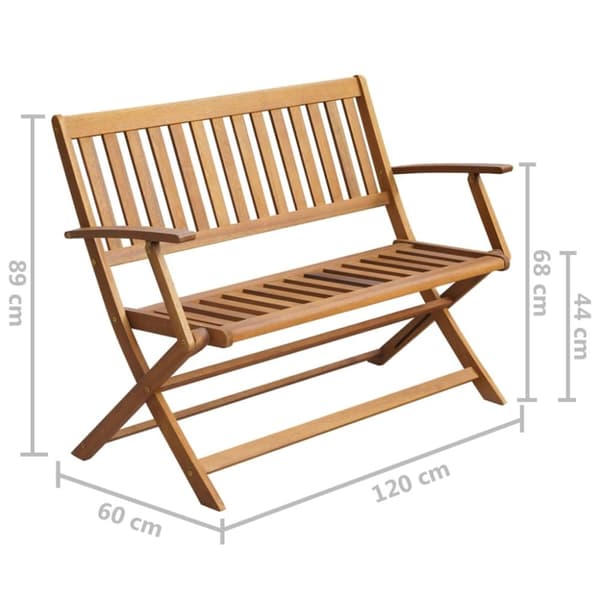 vidaXL Trädgårdsbänk med dyna 120 cm massivt akaciaträ -  Trädgårdsbänkar