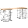 Miniatyrbild 3 av 9: vidaXL Trädgårdsbänk gabion-design 103x31x42 cm massiv furu -  Trädgårdsbänkar