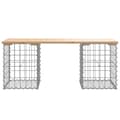Miniatyrbild 6 av 9: vidaXL Trädgårdsbänk gabion-design 103x31x42 cm massiv furu -  Trädgårdsbänkar