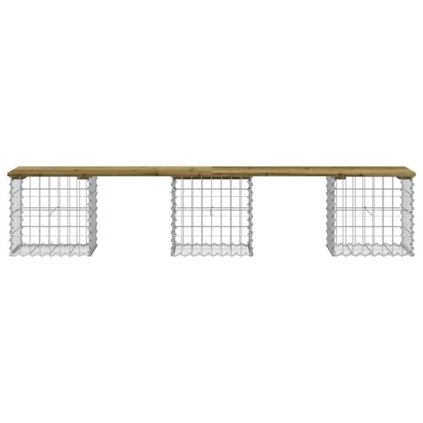 vidaXL havebænk med gabiondesign 203x44x42 cm imprægneret fyrretræ -  Havebænke
