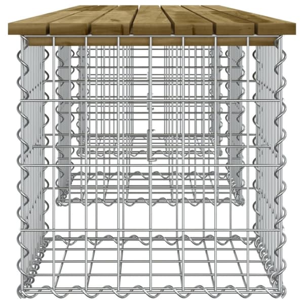 vidaXL havebænk med gabiondesign 203x44x42 cm imprægneret fyrretræ -  Havebænke