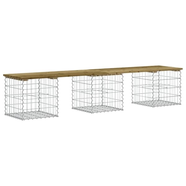 vidaXL havebænk med gabiondesign 203x44x42 cm imprægneret fyrretræ -  Havebænke
