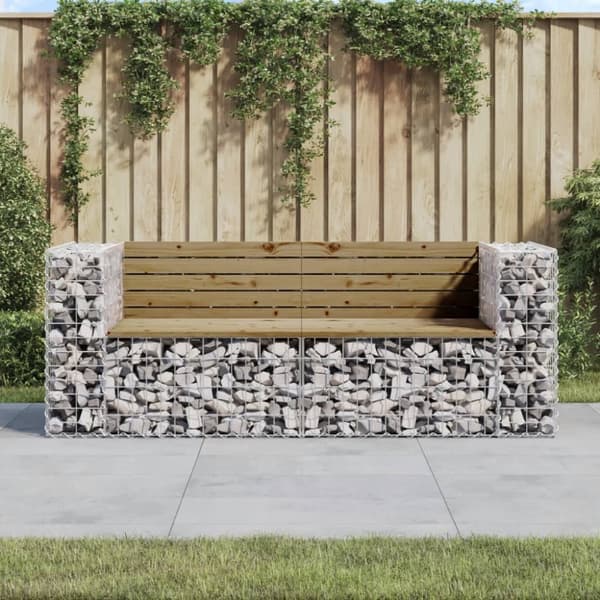vidaXL Puutarhapenkki kivikori tyyli 184x71x65,5 cm kyllästetty mänty - Puutarhapenkit