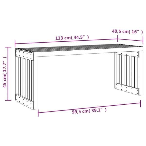 vidaXL Puutarhapenkki jatkettava 212,5x40,5x45 cm täysi mänty -  Puutarhapenkit