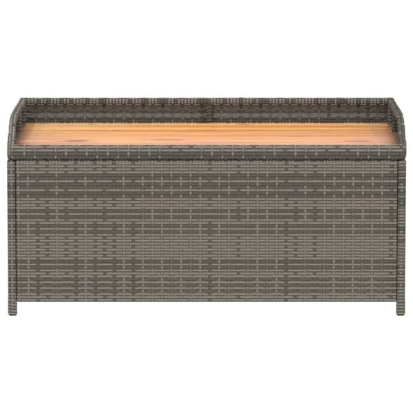 vidaXL Säilytyspenkki harmaa 100x50x52 cm polyrottinki ja akasiapuu -  Puutarhapenkit