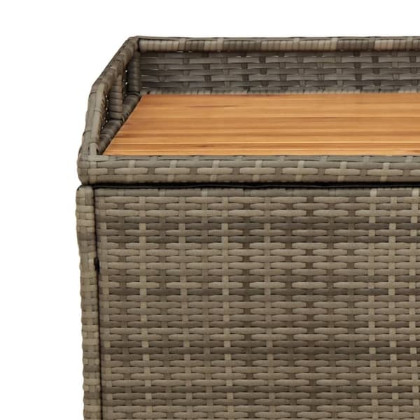 vidaXL Säilytyspenkki harmaa 100x50x52 cm polyrottinki ja akasiapuu -  Puutarhapenkit
