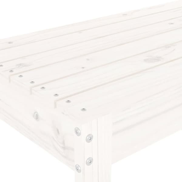 vidaXL havebænk 80x38x45 cm massivt fyrretræ hvid -  Havebænke