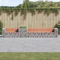 Miniatyrbild 2 av 11: vidaXL Trädgårdsbänk med gabionkorg massivt douglasträ -  Trädgårdsbänkar