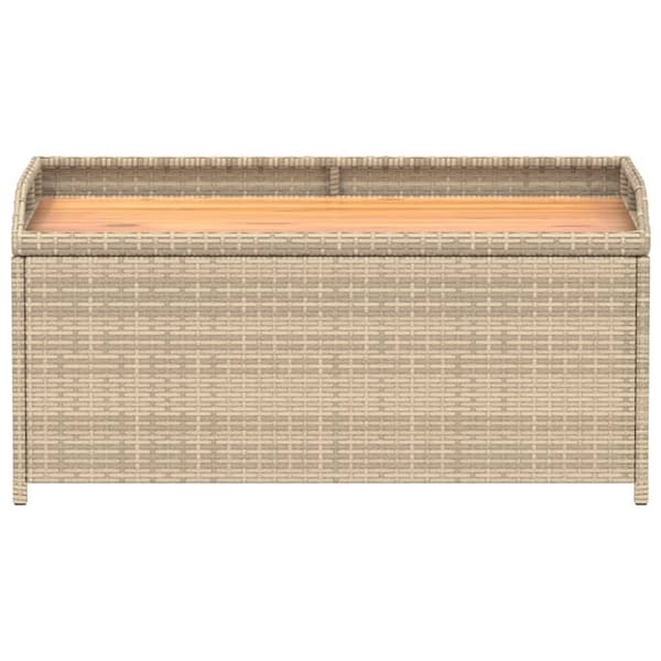 vidaXL opbevaringsbænk 100x50x52 cm polyrattan og akacietræ beige -  Havebænke