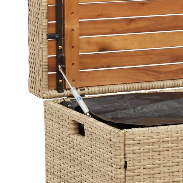 vidaXL opbevaringsbænk 100x50x52 cm polyrattan og akacietræ beige -  Havebænke