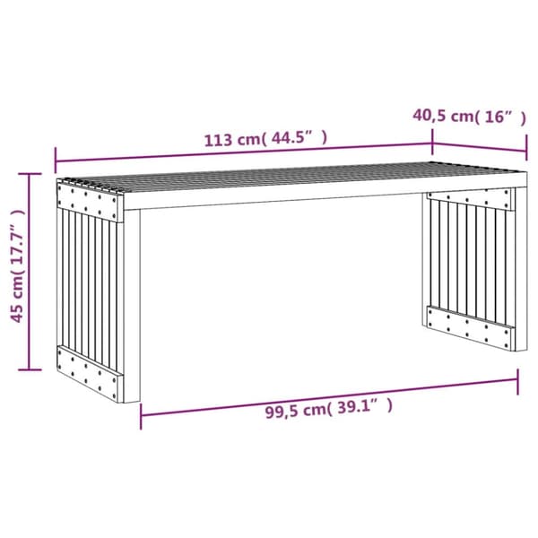 vidaXL Trädgårdsbänk 82,5x35x45 cm massivt douglasträ -  Trädgårdsbänkar