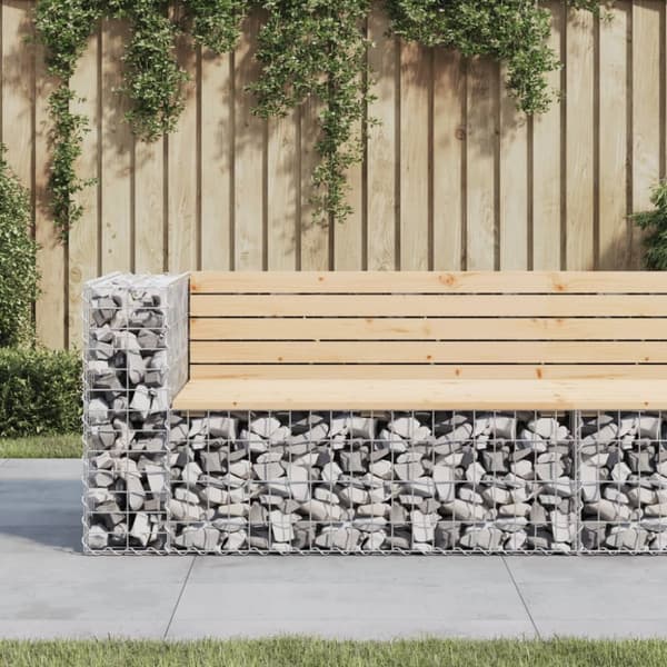 vidaXL Puutarhapenkki kivikori tyyli 122x71x65,5 cm täysi mänty -  Puutarhapenkit