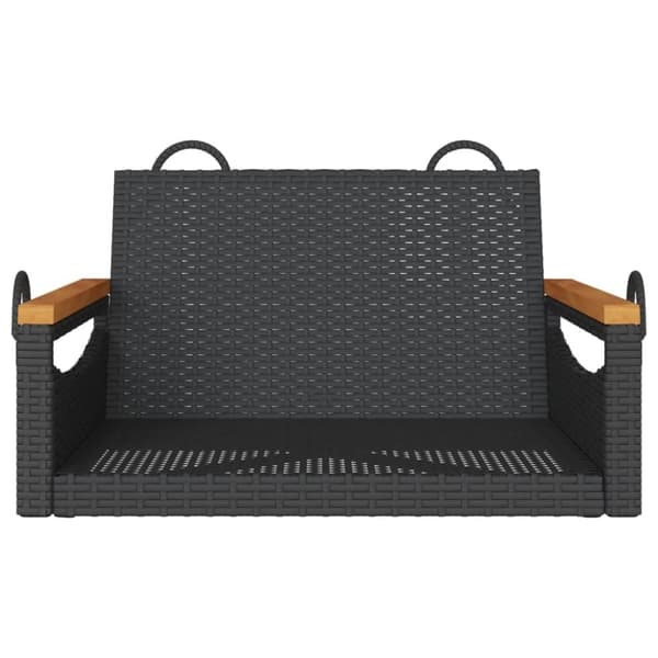 vidaXL gyngebænk 63x62x40 cm polyrattan sort
