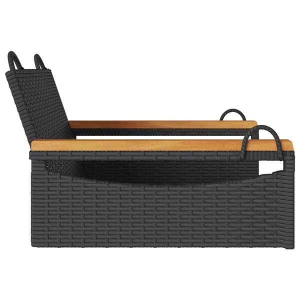 vidaXL gyngebænk 63x62x40 cm polyrattan sort