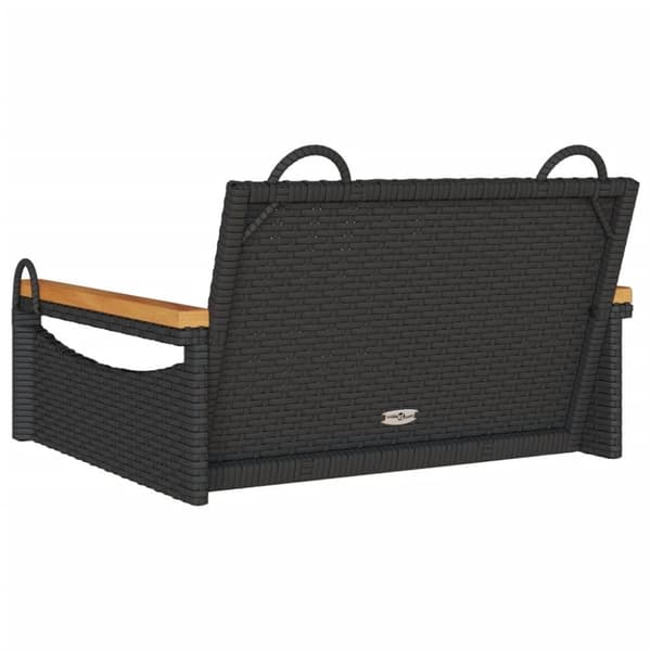 vidaXL gyngebænk 63x62x40 cm polyrattan sort