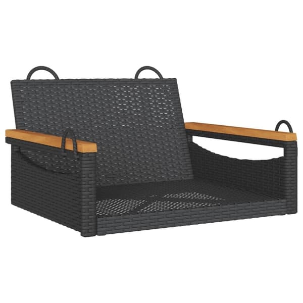 vidaXL gyngebænk 63x62x40 cm polyrattan sort