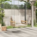 Miniatyrbillede 3 af 9: vidaXL gyngebænk med hynder 63x62x40 cm polyrattan beige