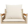 Miniatyrbillede 4 af 9: vidaXL gyngebænk med hynder 63x62x40 cm polyrattan beige