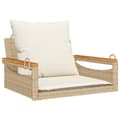 Miniatyrbillede 2 af 9: vidaXL gyngebænk med hynder 63x62x40 cm polyrattan beige