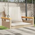 Miniatyrbillede 1 af 9: vidaXL gyngebænk med hynder 63x62x40 cm polyrattan beige